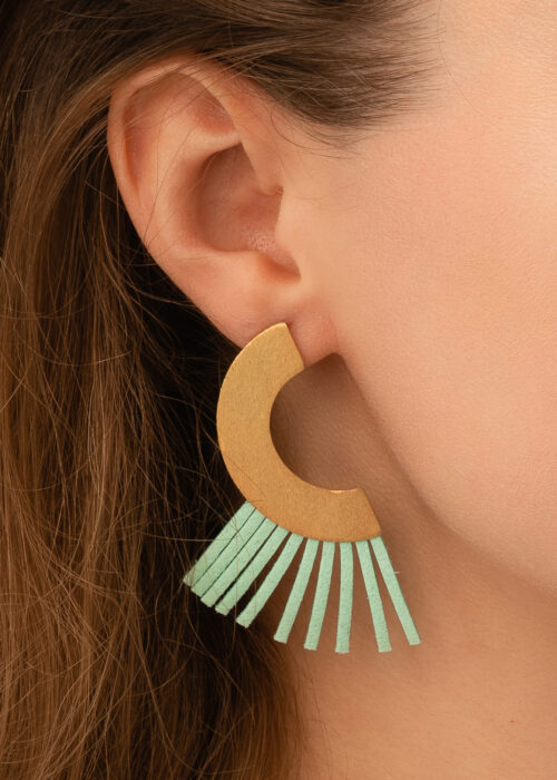 Carrie-Ohrringe-gold-tuerkis-Model