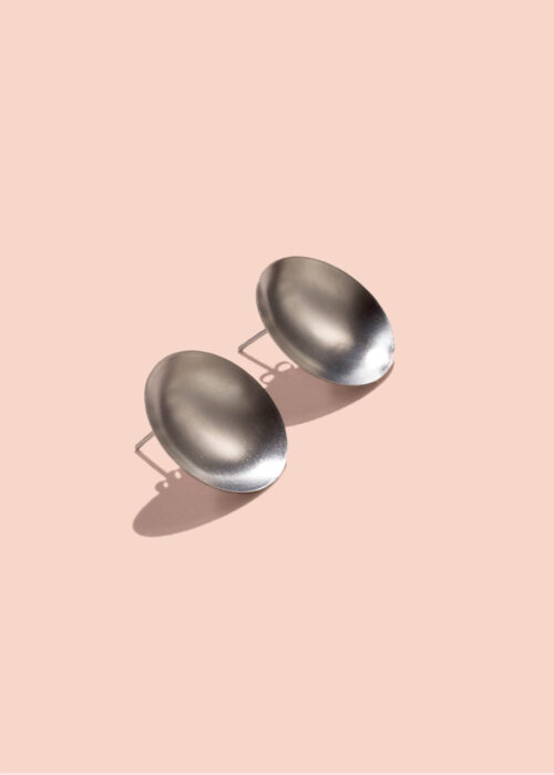 Discs-Ohrstecker-silber-matt