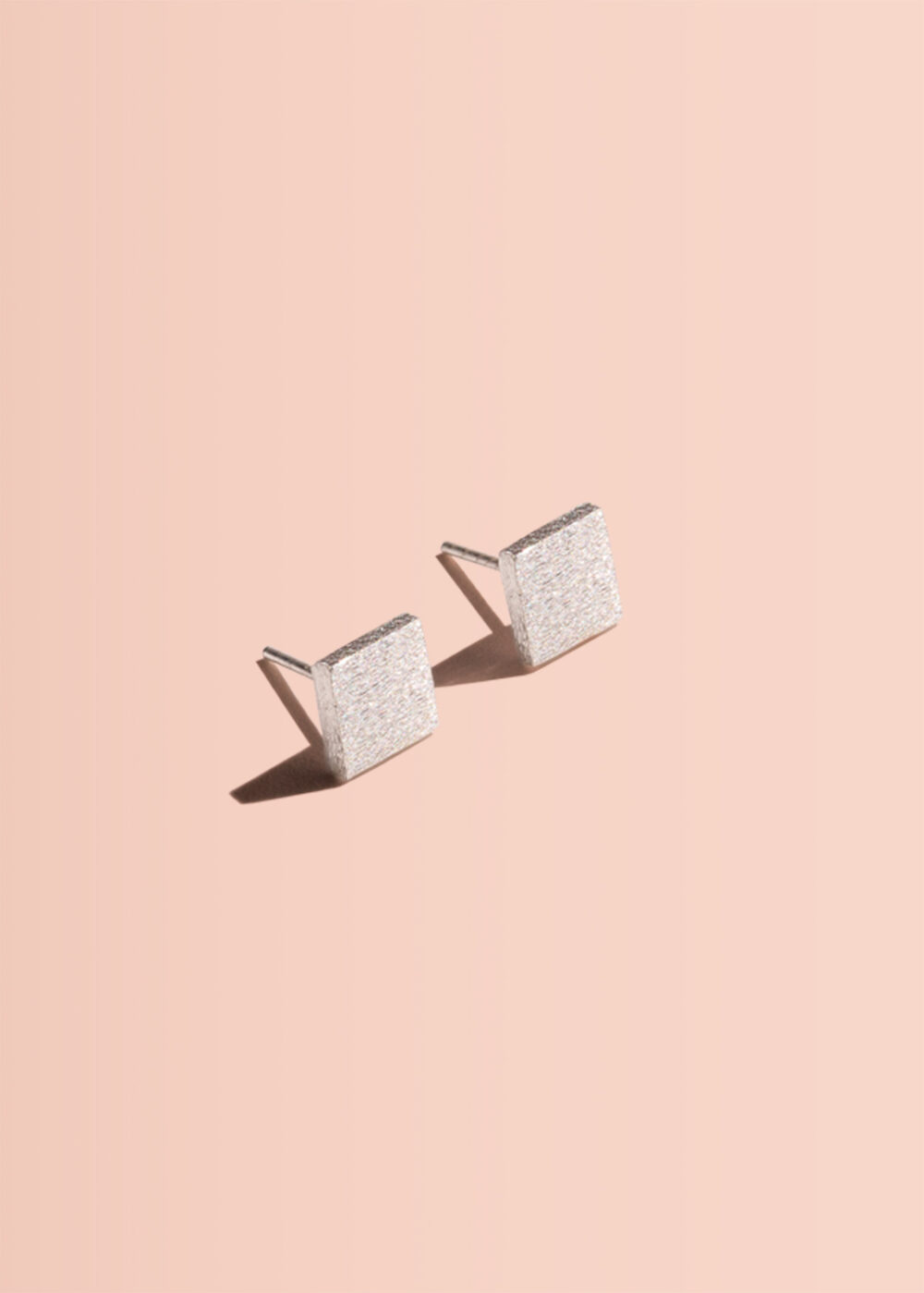 Quadrat-Ohrringe-Stecker-silber